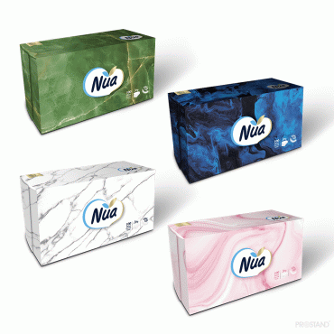 Nua косметические салфетки в коробке 3 слоя, 100шт.