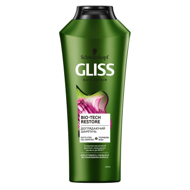 Ухаживающий шампунь GLISS Bio-Tech для чувствительных, склонных к повреждениям волос, 400 мл