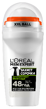 Шариковый Дезодорант-Антиперспирант L'Oréal Paris Men Expert Защита Сорочки Для мужчин, 50 мл