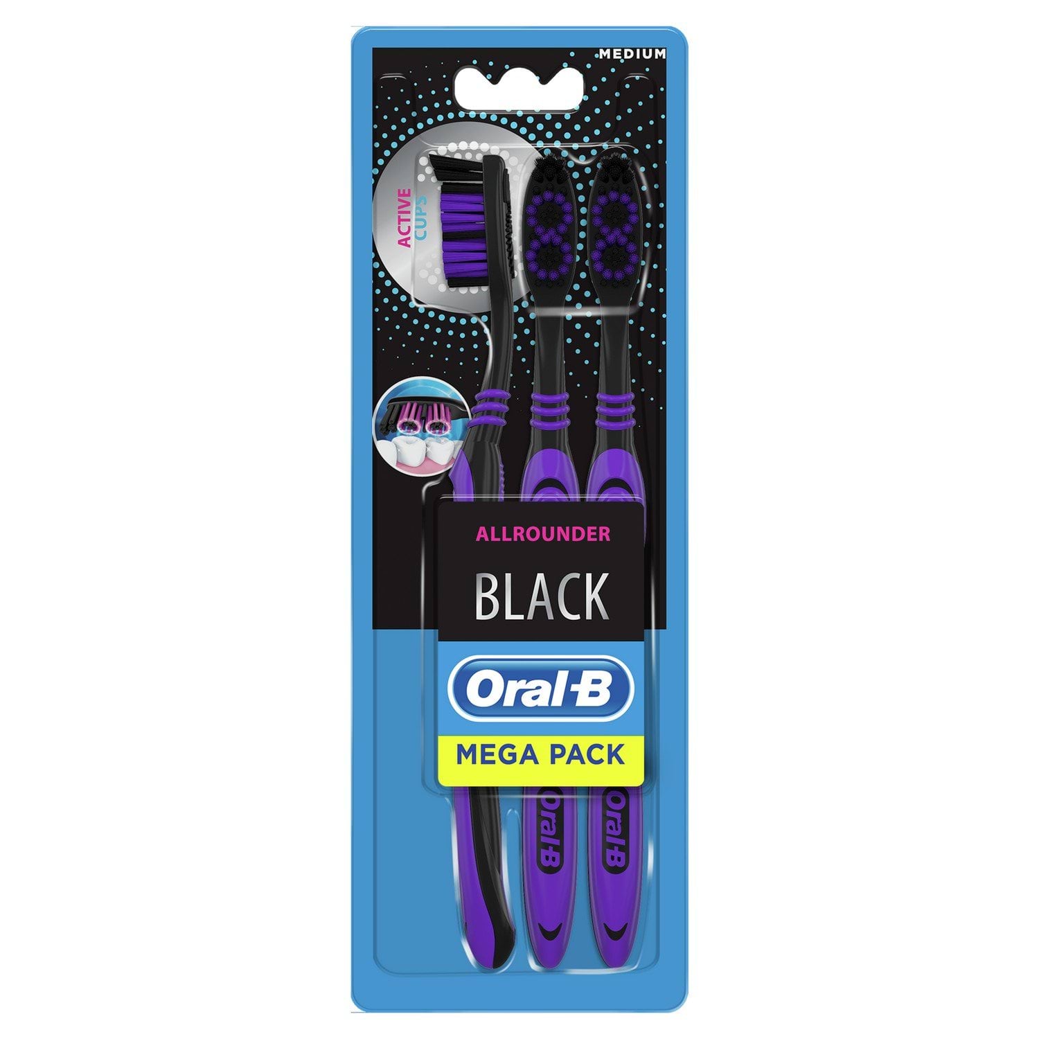 Oral-B Всесторонняя чистка Black Мануальная Зубная Щетка x3