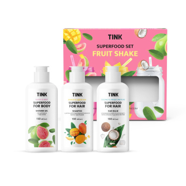 Набор Superfood Set Fruit Shake Tink (гель для душа, 150 мл+шампунь, 150 мл+бальзам для волос, 150 мл) фото 2