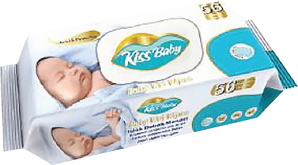 Kiss Baby влажные детские салфетки с клапаном, 56 шт