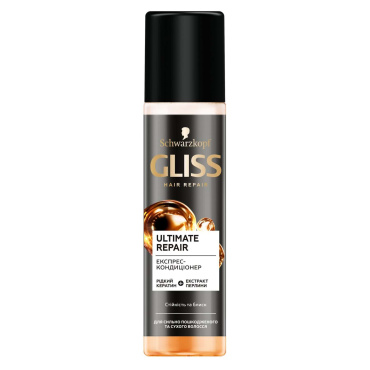 Експрес-кондиціонер GLISS Ultimate Repair для сильно пошкодженого та сухого волосся, 200 мл