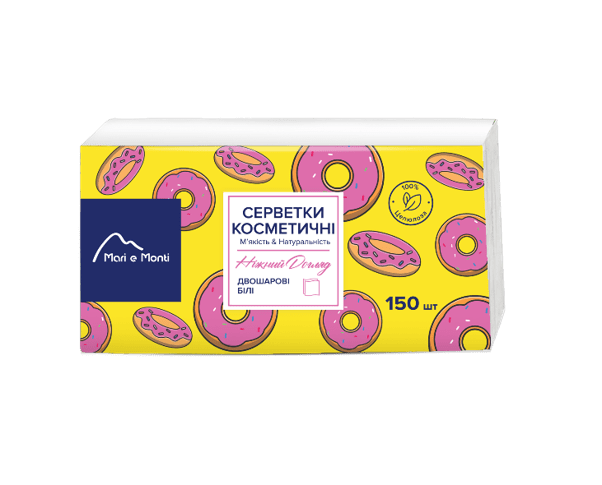 MARI e MONTI салфетки косметические 2 слои пленка, 150шт