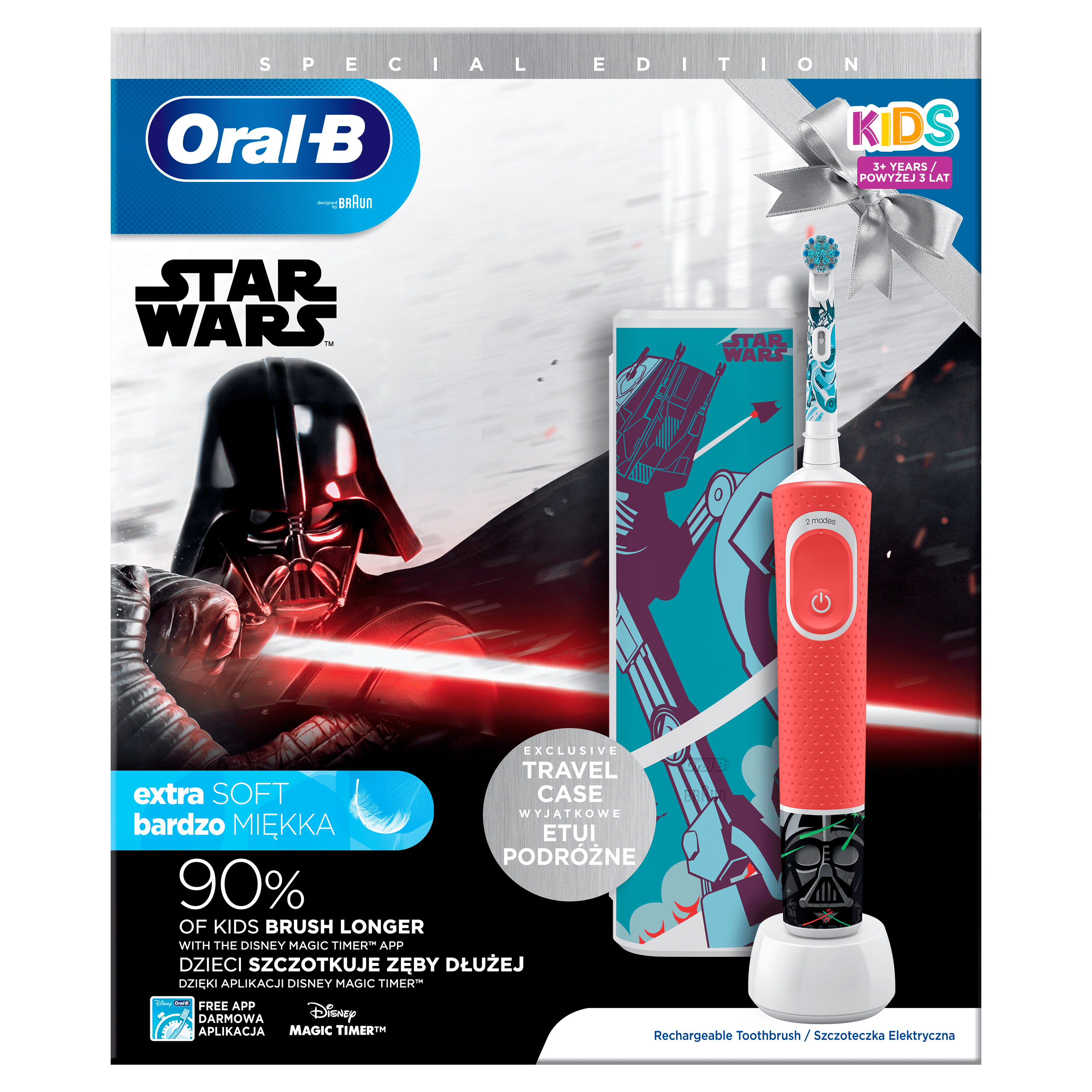 Електрична зубна щітка ORAL-B Kids D100.413.2KX StarWars типу 3710+дорожній чохол 3+років