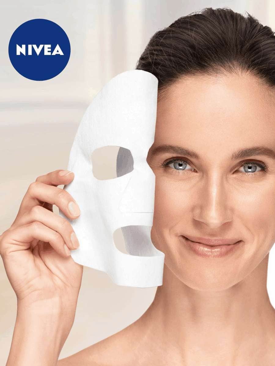 Контуринг для лица Nivea HYALURON CELLULAR FILLER тканевая с гиалуроновой кислотой и коллагеном для упругости и молодости кожи.