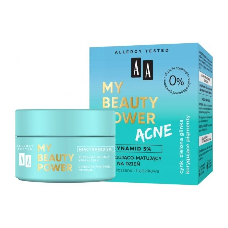 Крем для обличчя матуючий для проблемної шкіри денний AA Cosmetics My Beauty Power Acne, 50 мл