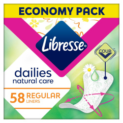 Libresse ежедневные прокладки Natural care 58 шт