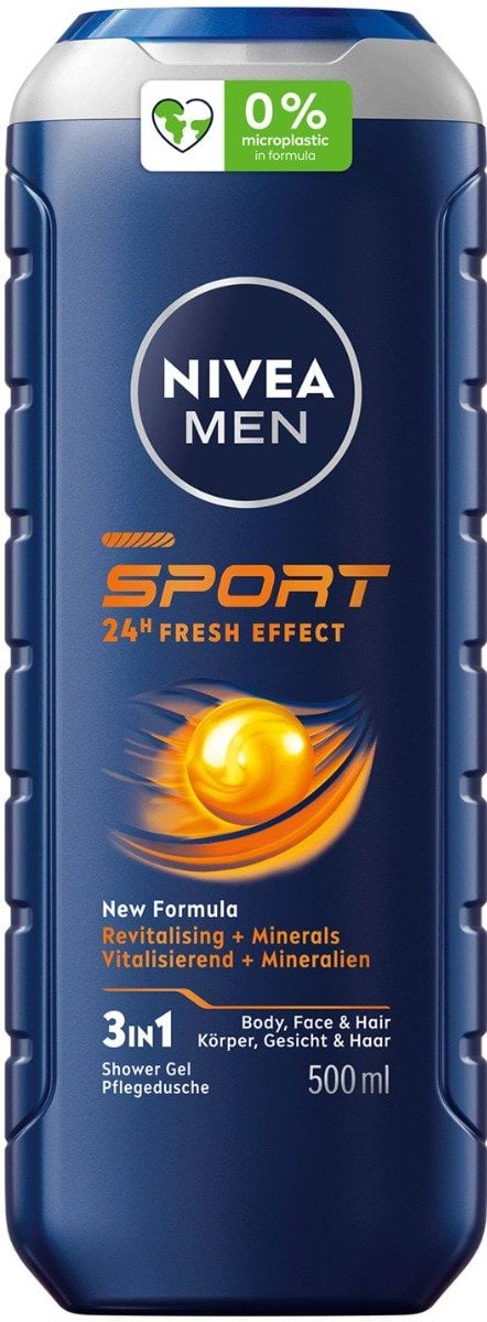 Гель для душу NIVEA MEN Спорт 3 в 1 для тіла, обличчя та волосся 500 мл