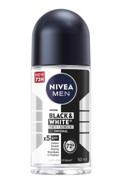 Антиперспирант шариковый NIVEA MEN Черное и Белое невидимый классический, 50 мл