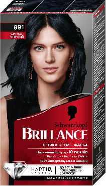 Крем-фарба для волосся Brillance №891 синяво-чорний