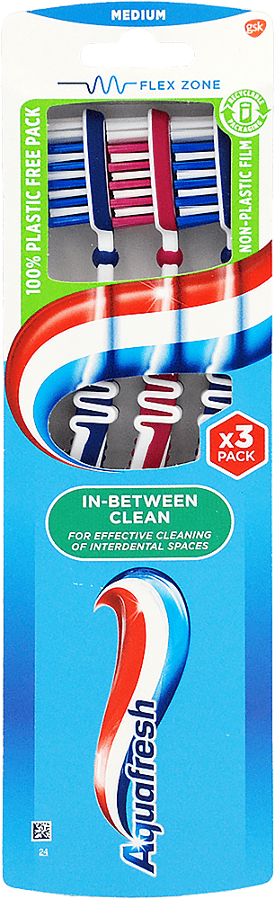 Зубна щітка Aquafresh In-Between Clean медіум 2+1