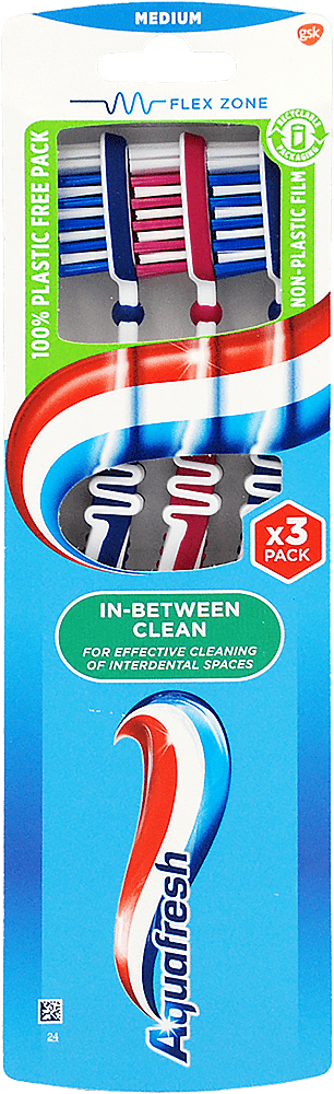 Щітка зубна Aquafresh In-between Clean середньої жорсткості 3 шт