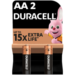 Щелочные батарейки DURACELL Basic AA, в упаковке 2 шт.