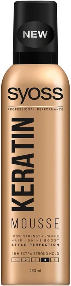 Мусс для укладки волос Syoss Keratin фиксация 4, 250 мл