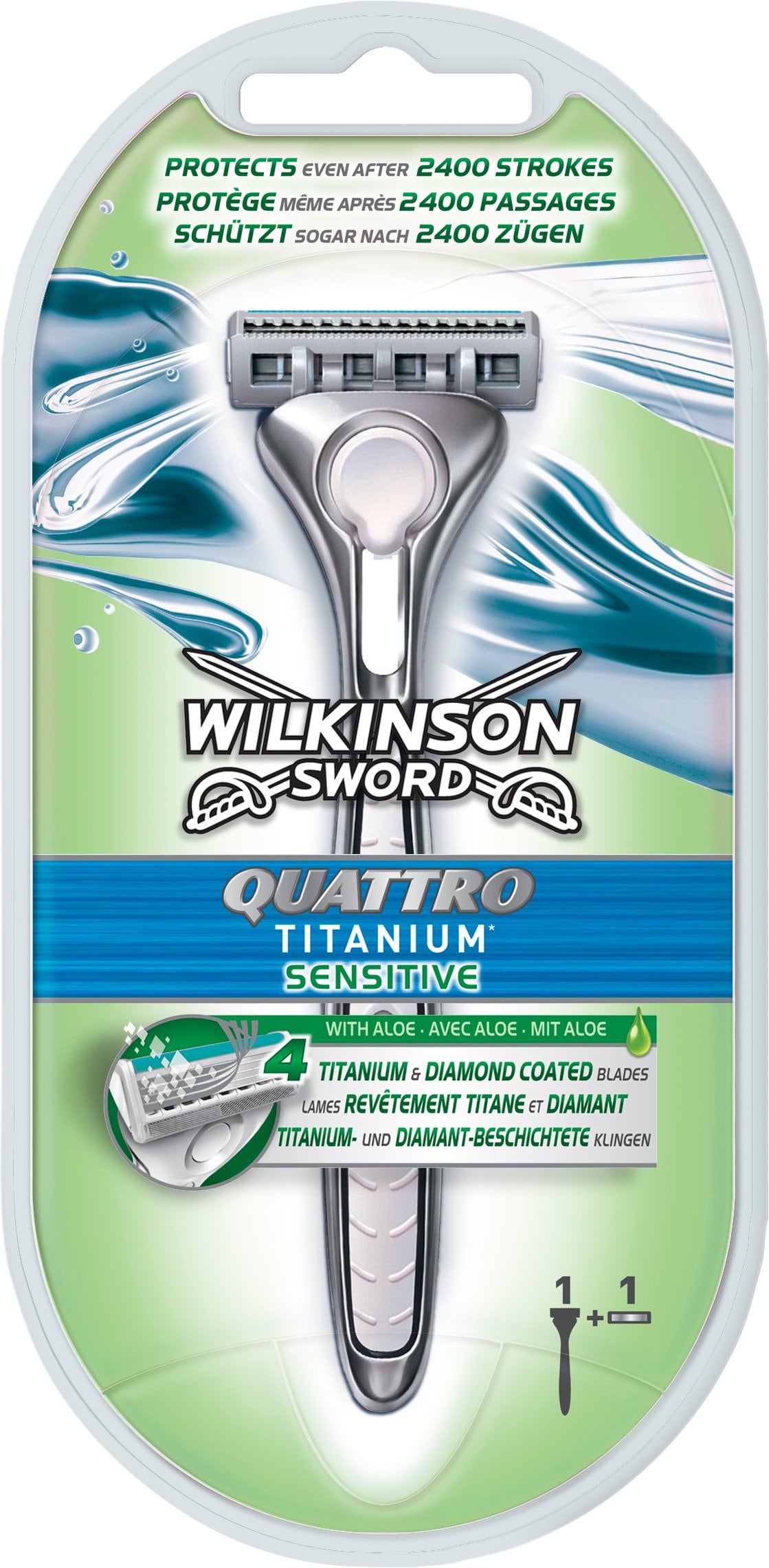 Бритва для гоління Wilkinson Sword Quattro Titanium Sensitive 1 картридж