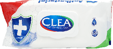 Clea влажные салфетки антибактериальные с клапаном, 80шт.