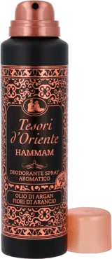 Дезодорант спрей Tesori d'Oriente парфюмированный Хаммам Масло Арганы и Апельсиновый цвет 150 мл фото 1