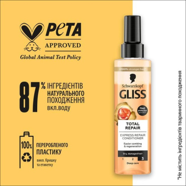 Экспресс-кондиционер GLISS Total Repair для сухих волос 200 мл фото 2