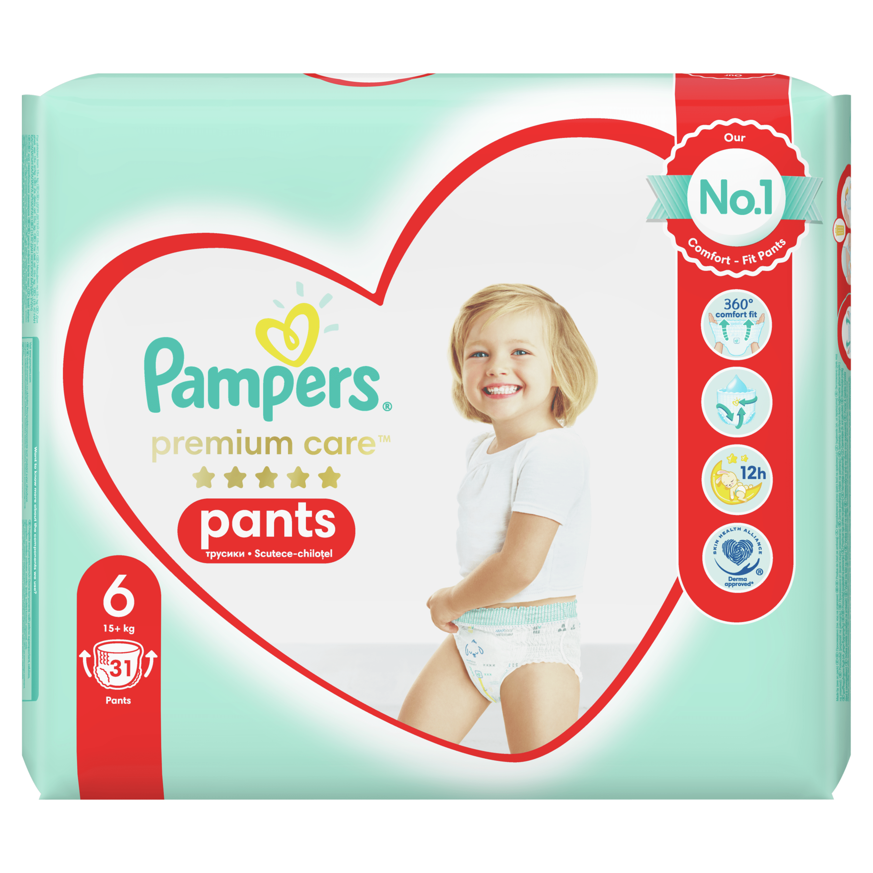 Подгузники - трусики Pampers Premium Care Pants Размер 6 (15+ кг), 31 шт.