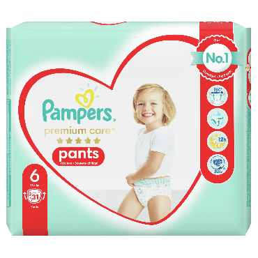 Pampers Premium Care Pants подгузники - трусики Размер 6 (15+ кг), 31 шт. фото 2
