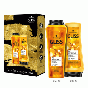 Gliss Kur набор Care with Oil Nutritive (шампунь для волос, 250мл+бальзам для волос, 200мл) фото 2