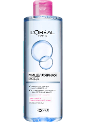 Мицеллярная вода L'Oréal Paris Skin Expert для сухого и чувствительного типа кожи, 400 мл.