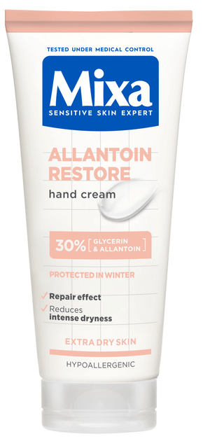 Насичений відновлювальний крем Mixa з алантоїном для дуже сухої шкіри рук 100 мл