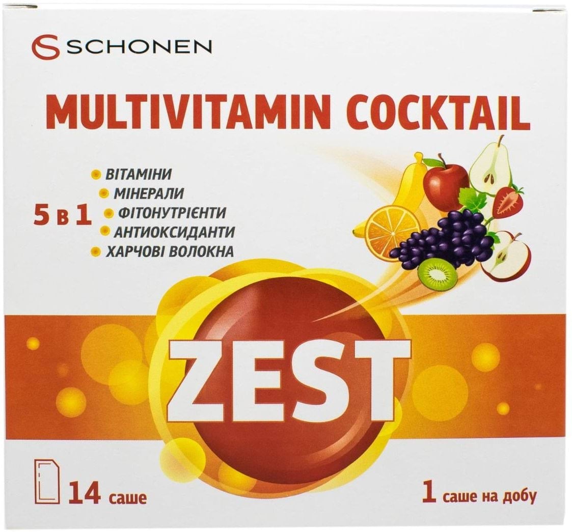 Дієтична добавка Zest Мультивітамінний коктейль саше 14 шт.