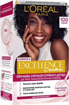 Фарба для волосся L'Oréal Paris Excellence Crème відтінок 100 чорний