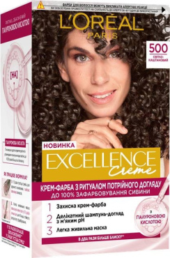 Краска для волос L'Oréal Paris Excellence Crème оттенок 500 светло-каштановый