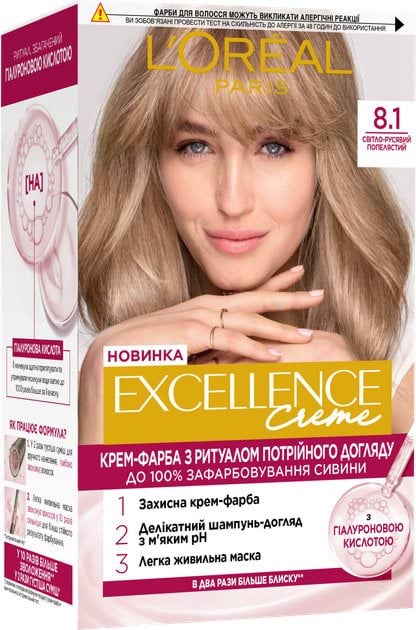 Краска для волос L'Oréal Paris Excellence Crème оттенок 8.1 светло-русый пепельный