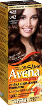 Стойкая крем-краска для волос Acme Avena Shine Color 042 Каштановый