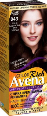 Стойкая крем-краска для волос Acme Avena Rich Color 043 Темно-каштановый