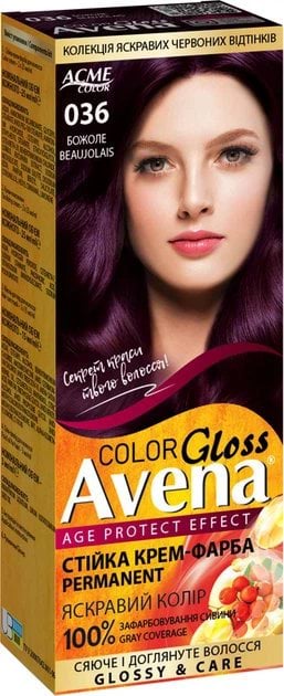 Стойкая крем-краска для волос AVENA Gloss Color 036 Божоле