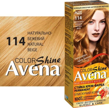 Стойкая крем-краска для волос Acme Avena Shine Color 114 Натурально-бежевый фото 1
