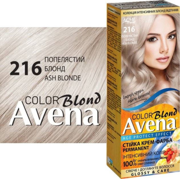 Стойкая крем-краска для волос Acme Avena Blond Color 216 Пепельный блонд фото 1