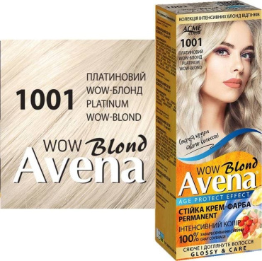 Стойкая крем-краска для волос Acme Avena Wow Blond 1001 Платиновый WOW-блонд фото 1