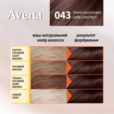 Стойкая крем-краска для волос Acme Avena Rich Color 043 Темно-каштановый фото 3