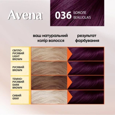 Стойкая крем-краска для волос AVENA Gloss Color 036 Божоле фото 3