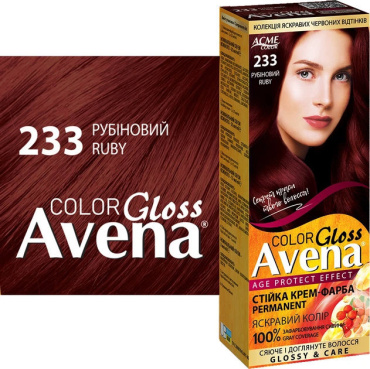 Стойкая крем-краска для волос Acme Avena Gloss Color 233 Рубиновый  фото 1
