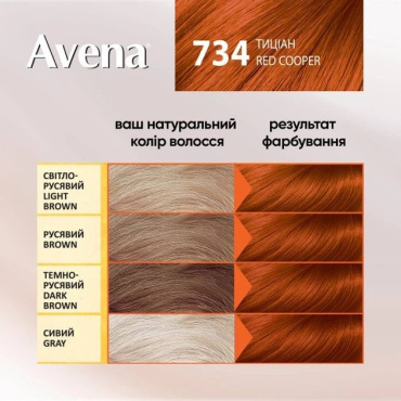 Стойкая крем-краска для волос Acme Avena Gloss Color 734 Тициан фото 3
