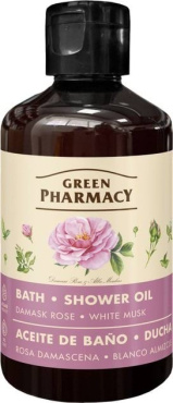 Олія для ванни та душу Green Pharmacy дамаська троянда та білий мускус 250 мл
