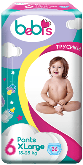 Підгузки-трусики дитячі Bebis Pants XL №6, 15-25 кг 36 шт