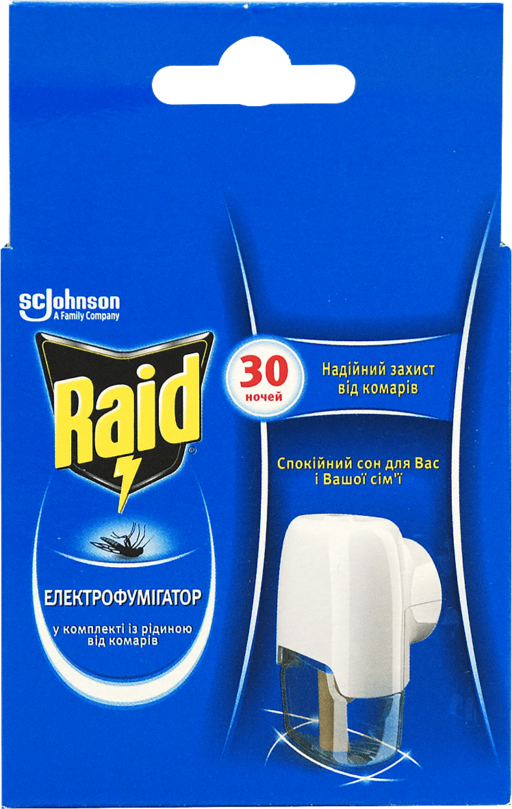 RAIDфумигаторсжидкостьюпротивкомаров30ночей,21.9мл