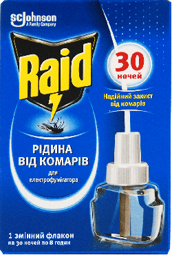 RAID жидкость от комаров д/фумигатора 30 ночей, 21.9мл