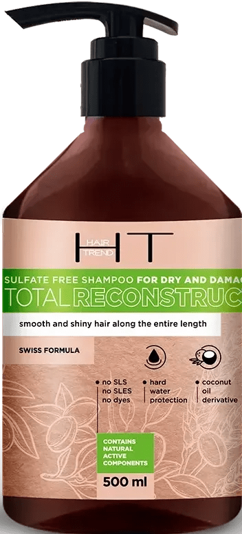 Безсульфатный шампунь HAIR TREND Total Reconstruction для сухих и поврежденных волос 500 мл