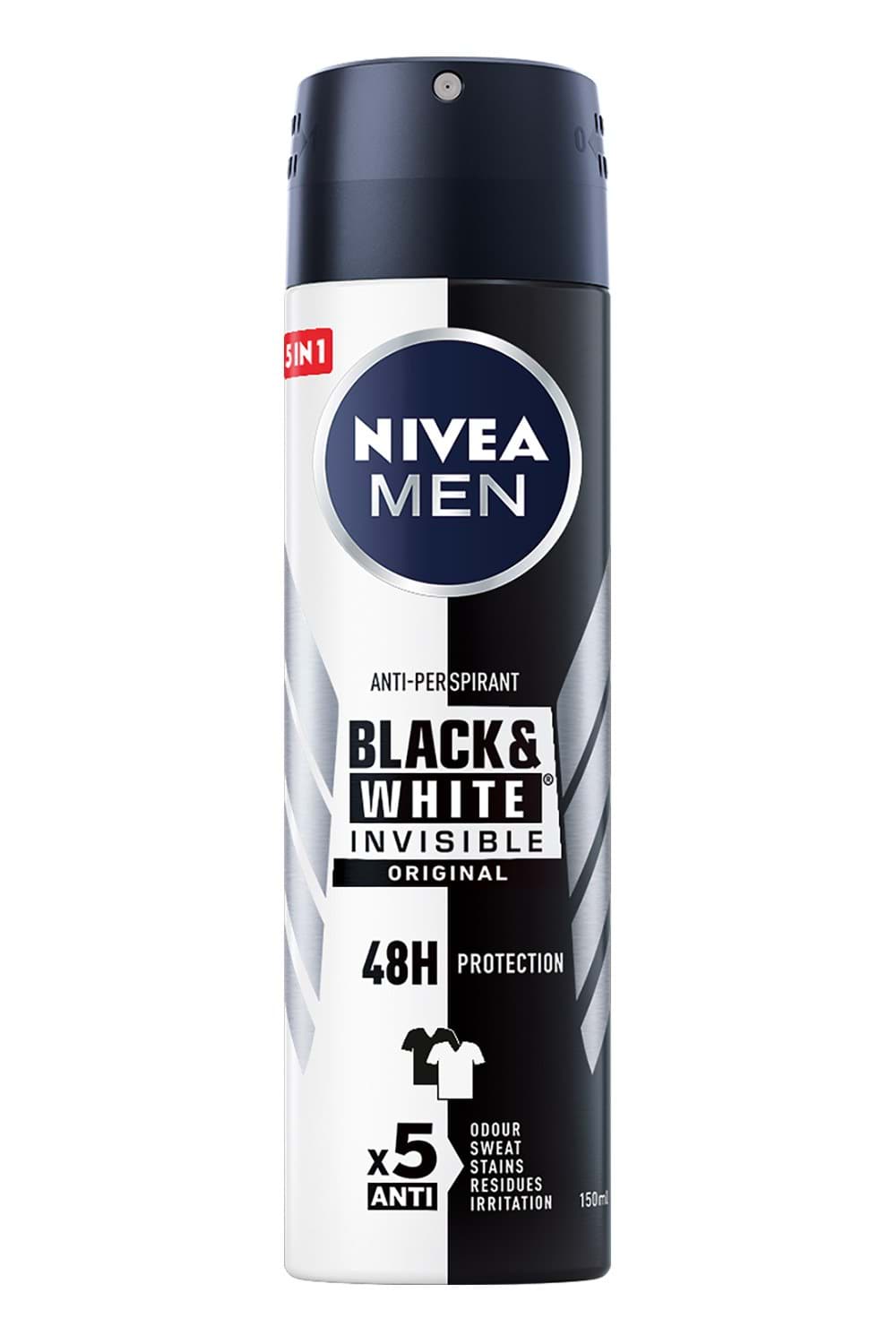 Антиперспірант NIVEA MEN Чорне та біле Невидимий Original, 150 мл