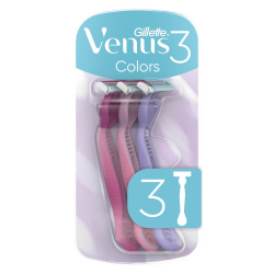 Одноразовые станки для бритья (Бритвы) женские Venus 3, 3 шт