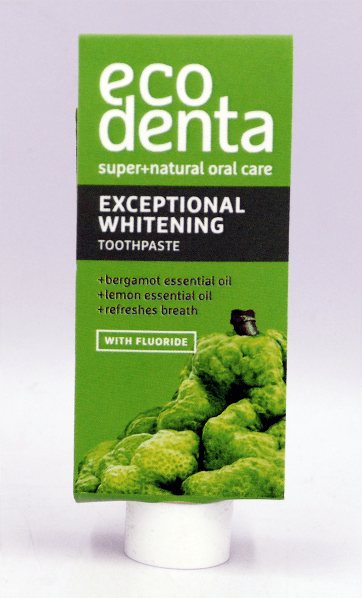 ECODENTA mini зубная паста Исключительное отбеливание с эфирными маслами Бергамота и Лимона, 10мл